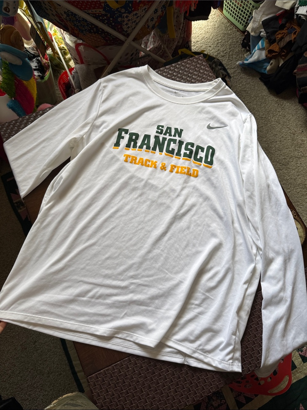 Nike White San Francisco Track & Field Long-Sleeve Tee running